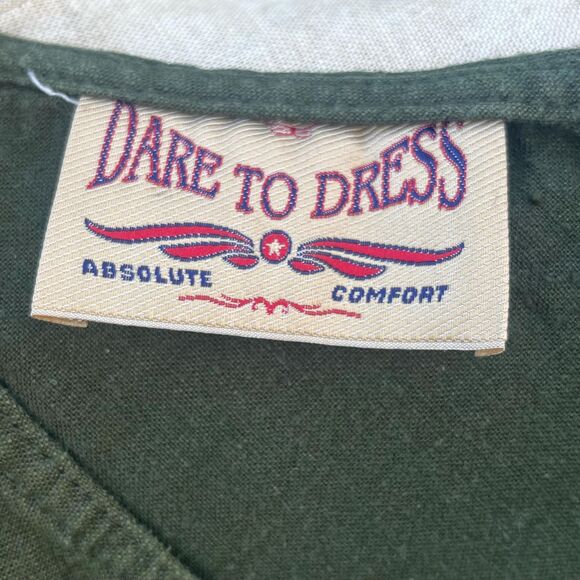 Vintage 90s Maxi Dress Cotton Size Small Dark Green - Picture 10 of 12